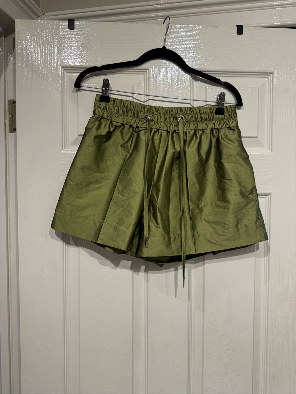 Sandro Green Satin Shorts - Picture 2 of 9